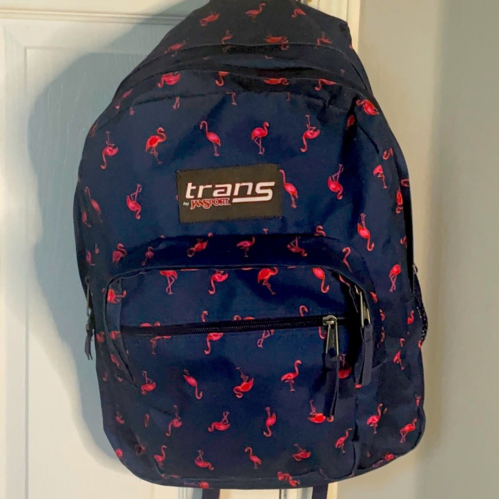 Navy blue flamingo backpack